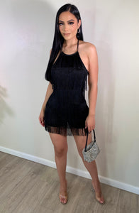Daniela fringe dress(black)