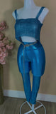 Metallic leggings (blue)